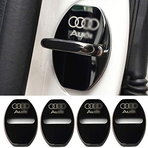 YYD 4PCS Cubierta de Bloqueo de Puerta de Acero Inoxidable Audi - Adecuada para Audi A3 A4L A6L Q3 Q5 Cubierta de Cerradura de Puerta Cerradura de Puerta Cubierta de Acero Inoxidable óxido,Negro