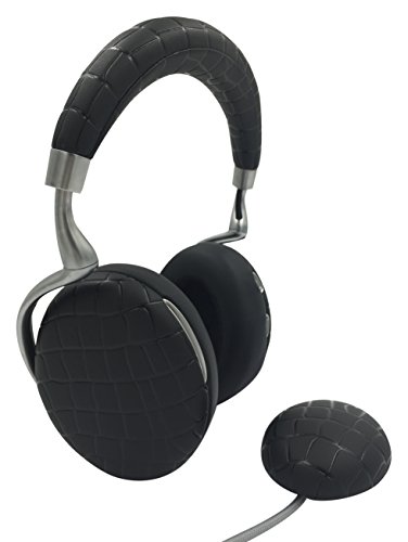 Zik 3 Parrot by Starck - Auriculares con Cargador inalámbrico, Cuero cocodrilo, Negro