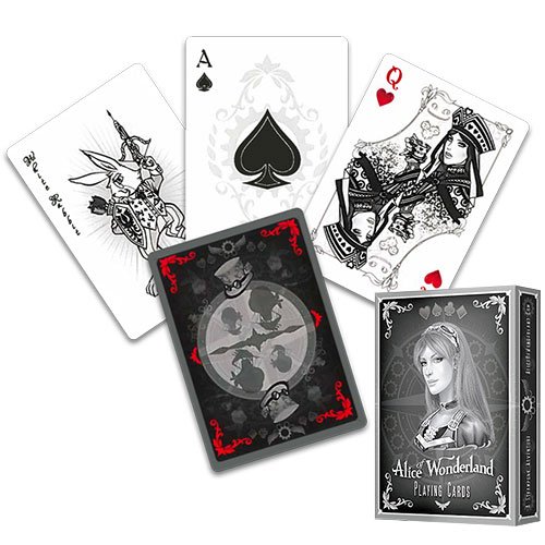 'Alicia en el país de las maravillas Juego de cartas, Silver Edition, Alice of Wonderland + 3 "Look & Feel Barajas de tarjetas de tarjetas, Juego, cartas de póquer, Playing Cards