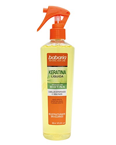 Babaria Natural Hair Line - Keratina Líquida reforzado con biotina - sin aclarado para cabellos estropeados - 300 ml