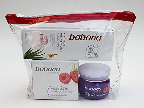 babaria Twenty Frambuesa Extracto de cuidado facial + aloe vera Crema de manos regalo Set 150 ml