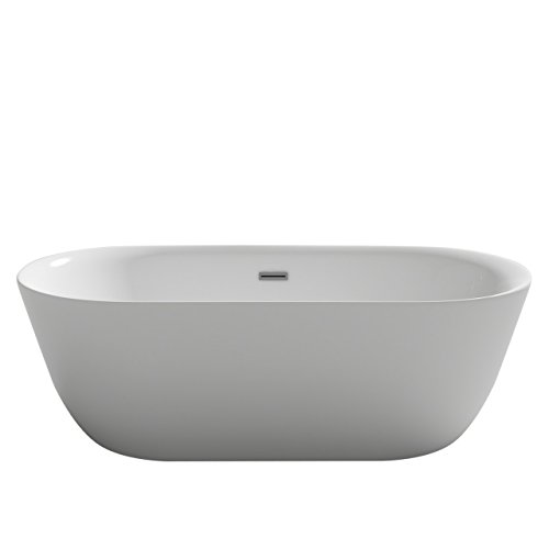 Bañera de diseño Lausanne, blanco acrílico, bañera de doble pared, fija, gran calidad