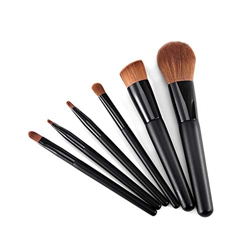 Drametree Sistema de Cepillo Profesional Maquillaje sin Costuras Cepillo Imported Fiber Foundation Brushes Blush Brush Ceja Brush Powder Brush Base Brush Contour Brush Pincel de Labios, 6pcs