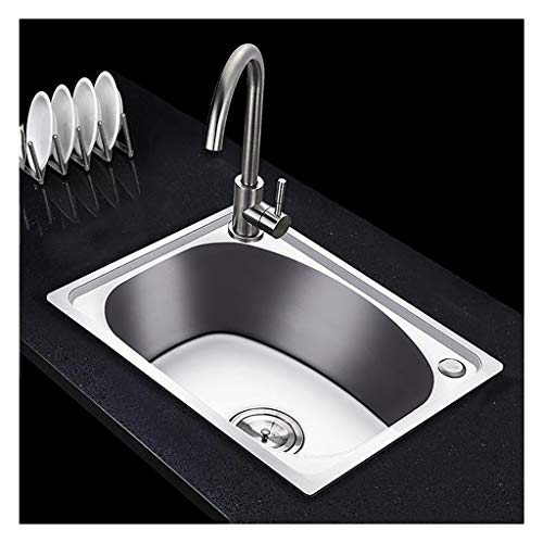 Drop-In Montaje Superior 304 De Acero Inoxidable Granja Del Fregadero De Cocina, Baño Autocaravanas Plaza Guardarropa Solo Vaso Fregadero Con Grifo Del Fregadero Filtro De Mangueras 500 X 400