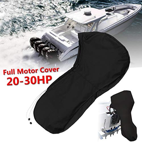 essort funda capó motor, toalla para motor barco completo impermeable, Cubierta Motor fueraborda para barcos apto para cubierta impermeable Motor 20 – 30HP, 600d, 165 × 137 cm), Negro