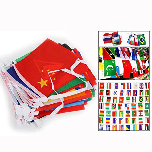 Itian® Banderines con banderas del mundo - 100 países banderas, 14cm * 21cm