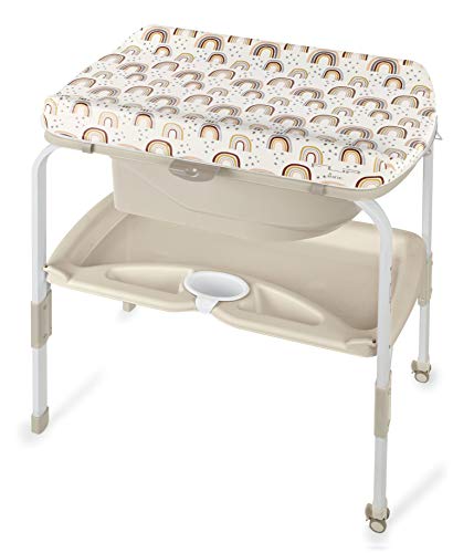 Jané Flip - Bañera Cambiador, 2 Etapas, De 0 A 12 Meses, Sobrebidé, Plegado Compacto, Unisex