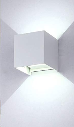 Luz de pared LED simple, luces regulables de subida y bajada cuadradas, lámpara de pared para interiores y exteriores, iluminación decorativa de jardín impermeable,white6w