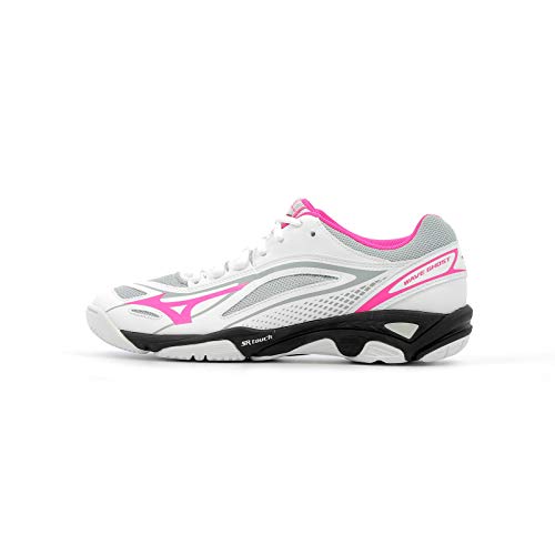 Mizuno Wave Ghost, Zapatillas para Mujer, Multicolor (White/Pinkglo/Black 001), 38 EU