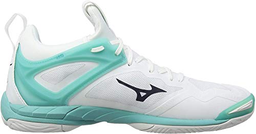 Mizuno Wave Mirage 3, Zapatillas de Balonmano para Mujer, Blanco (White/Blueberry/BlueTurquoise 13), 37 EU