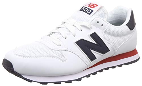 New Balance 500 Core, Zapatillas para Hombre, Blanco (Munsell White/Eclipse/Tempo Red Swb), 40.5 EU