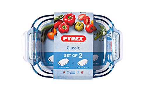 Pyrex Classic Fuentes para Horno, Acero Inoxidable, 3.8/2.9 L