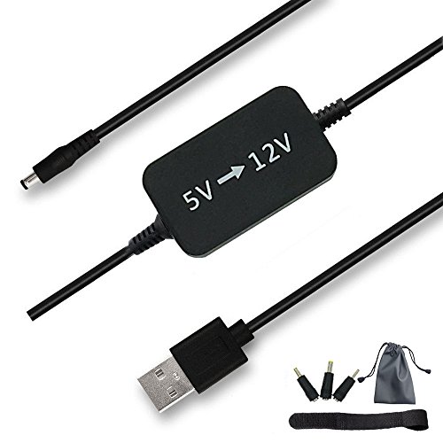 SAIYU Step Up Convertidor de tensión 5V a 12V DC Adaptador de Corriente Transformador de Voltaje Transformador de Enchufe con Belt/Impermeable Pocket / 3 Conectores de reemplazo de CC