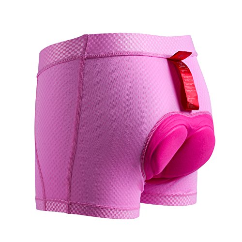 Santic Calzoncillos de Ciclismo para Mujeres,Pantalones Cortos de Bicicletas,Pantalón Interior de Ciclismo para Mujeres Rosa L