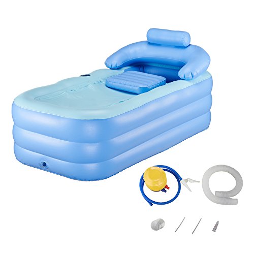 Sfeomi Bañera Hinchable Portátil 160cm Bañera Portátil de PVC para Adultos Bañera Portátil de PVC para SPA Baño en Casa o Jardín