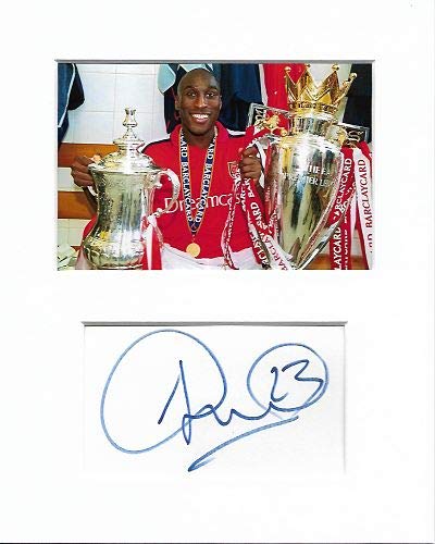 Sol Campbell Arsenal Auténtico autógrafo Firmado a Mano Firma y Foto AFTAL