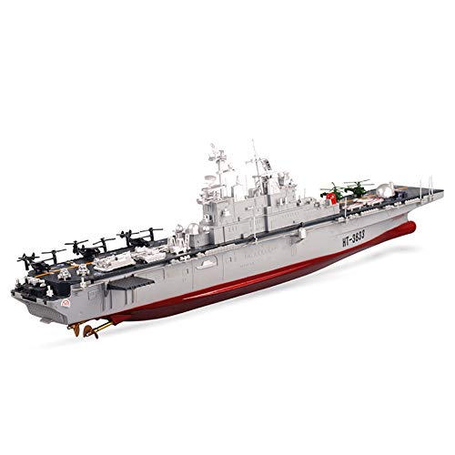 TBFEI RC 2.4G Barco De Control Remoto Grande Barco De Guerra Modelo De Barco Eléctrico Portaaviones Niño Niño Juguete Barco De Control Remoto Barco De Transporte Súper Grande Portaaviones, Destructor,