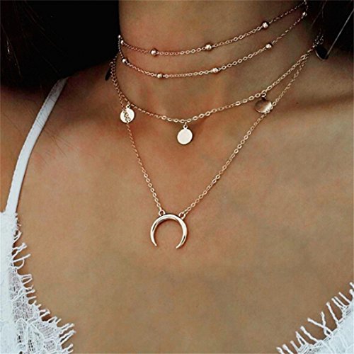 8m Nordvpn Simple Chapado en Oro Tassel Coin Bar Collar Clavícula Cadena Charm Joyería Plata*1 (E)