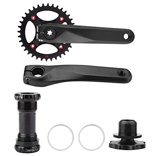 Accesorio para Brazo de manivela de una Sola Velocidad de aleación de Aluminio para Juego de bielas para Ciclismo de Bicicleta de montaña(Black)