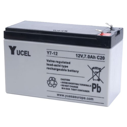 Batería Yucel Y7-12 7Ah 12V (Equivalente NP7-12 Yuasa)(151mm*65mm*94mm) Para Alarma, SAIs (UPS), luces de emergencia...