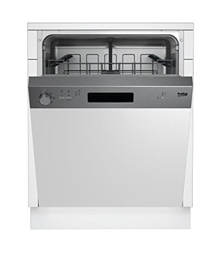 Beko DSN05210X Semi-incorporado 12cubiertos A+ lavavajilla - Lavavajillas (Semi-incorporado, Tamaño completo (60 cm), Plata, Botones, Giratorio, Hot air, Canasta)