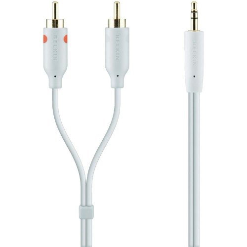 Belkin 3.5mm/2xRCA 2m cable de audio 3,5mm Blanco - Cables de audio (2 x RCA, 3,5mm, 2 m, Blanco)