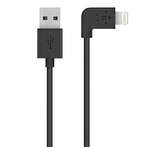 Belkin Mixit - Cable con Ángulo de 90° de Lightning a USB Compatible con iPhone/iPad (iPhone 11, 11 Pro, 11 Pro Max, XS Max, XS, XR, X, 8 Plus, 8, 7 Plus, 6s, 6), Negro, 1.2 m