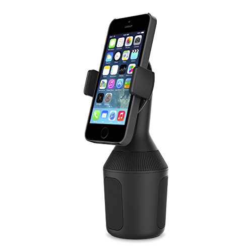 Belkin - Soporte de Smartphones para portavasos de Coche (Soporte para el portavasos de iPhone 11/11 Pro/11 Pro Max, XS/XS Max, XR/X, SE y Dispositivos de Samsung, LG, Sony, Google y Otros)