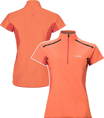 Berghaus Super Tech Tee Base Zip SS Women orange/poinciana UK 12 = EU 38