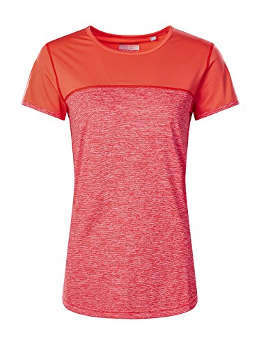 Berghaus Voyager Tech tee Camiseta de Manga Corta, Mujer, Volcano Marl/Hot Coral, S