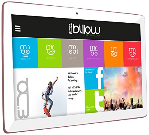 Billow Technology X104P - Tablet de 10.1" (WiFi + 4G, Quad Core 64 bits, 1 GB de RAM, 16 GB de Memoria Interna, Android 7.0) Color Rosa Cuarzo