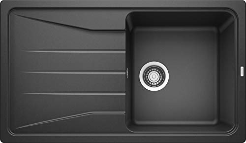 Blanco Sona 5 S - Fregadero de un seno (antracita y granito, 860 x 500 mm), color negro