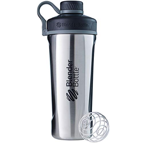 BlenderBottle Radian de acero inoxidable | Botella de agua | Botella mezcladora de batidos de proteínas | con batidor Blenderball | libre de BPA | Natural - 770ml