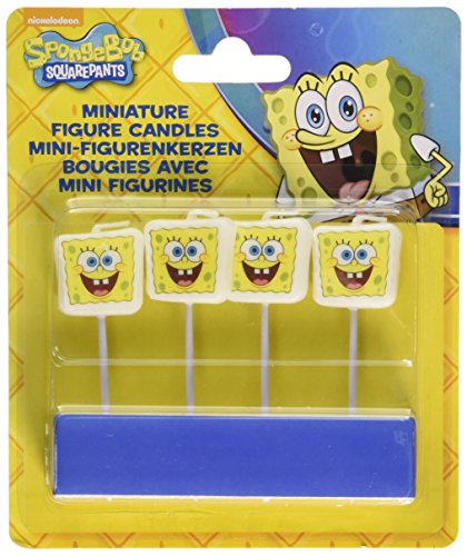 Bob Esponja Minifigure Velas, paquete de 4, 7 cm de largo, 2x2cm Escena