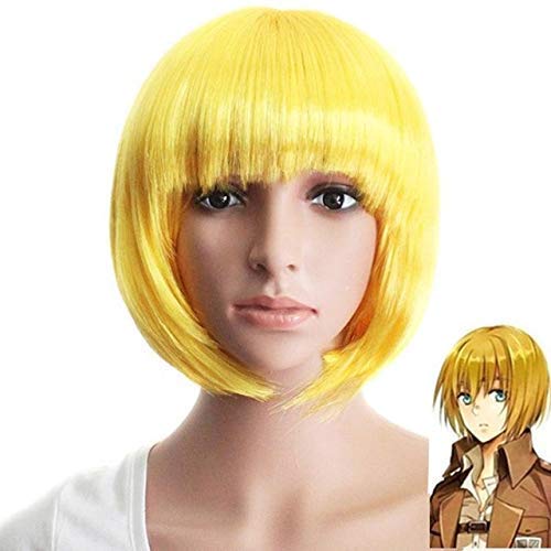 CNGYY Shingeki No Kyojin Attack On Titan Pelucas Mikasa Levi Sasha Eren Cosplay Disfraz Negro Amarillo Y Marrón Pelo Corto 1 3