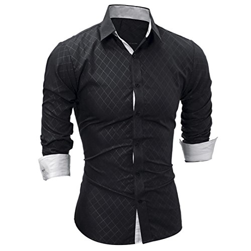 Dragon868 Camisas del Hombre, Blusa Larga de la Camiseta de la Manga de la Manera de los nuevos Hombres del Estilo (XL, Azul)