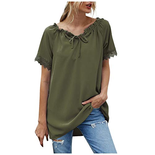 FAMILIZO_Camisetas Mujer Tallas Grandes Camisetas Mujer Verano Blusa Mujer Elegante Camisetas Mujer Manga Corta Algodón Camiseta Mujer Camisetas Mujer Fiesta Camisetas Sin Hombros Mujer