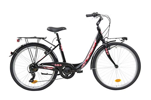 F.lli Schiano Elegance Bicicleta Urbana, Women's, Negro-Rojo, 26''