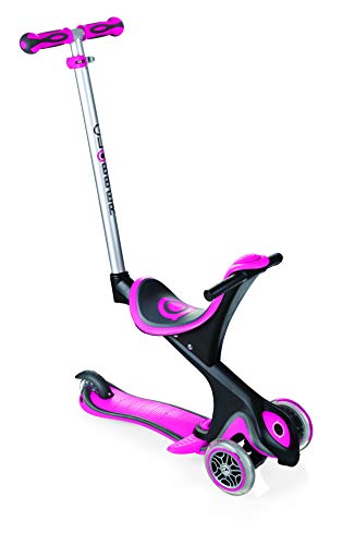 Globber 5in1 Patinete EVO Comfort 5 en 1, niña, Pink, Talla única