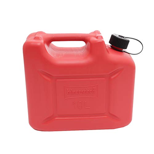 Hünersdorff Bidón para carburante PROFI (UN) 10 L Rojo, homologación UN, PEAD, accesorios negros