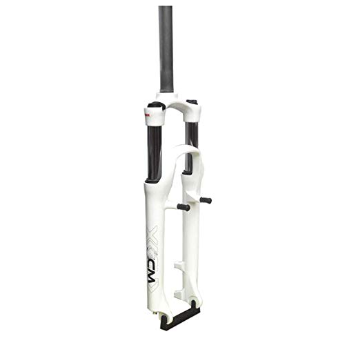 HWL V- Freno Horquilla de Suspensión 26" 27.5 ER Bicicleta MTB Horquillas de Ciclismo, Suspensión Hidráulica Tubo Recto Unisexo Bicicleta Amortiguador (Color : White, Size : 27.5 Inch)