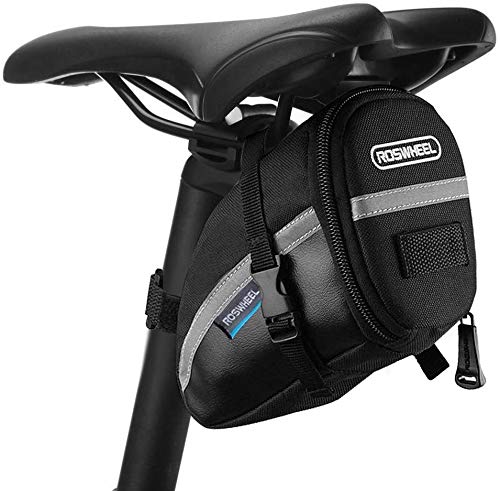 iKALULA Bolsa de Sillín de Bicicleta, Impermeable Bolsas de Ciclismo Ajusta Paquete de Asiento de La Bicicleta Almacenamiento, Negro