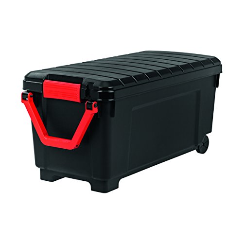 Iris Ohyama SIA-1000 Store It All - Caja de Almacenamiento de Bricolaje Apilable, Plastico, 170L, Negro/Rojo, 75 x 49 x 50 cm