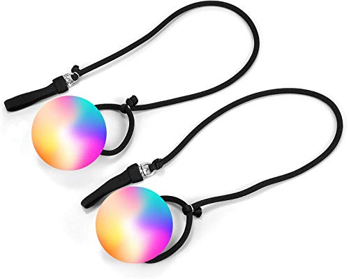 Juguete Giratorio de luz LED de Bola de Lanzamiento de POI para Accesorios de Mano horizontales Profesionales de Danza del Vientre, 1 par Versión actualizada (Multicolor)