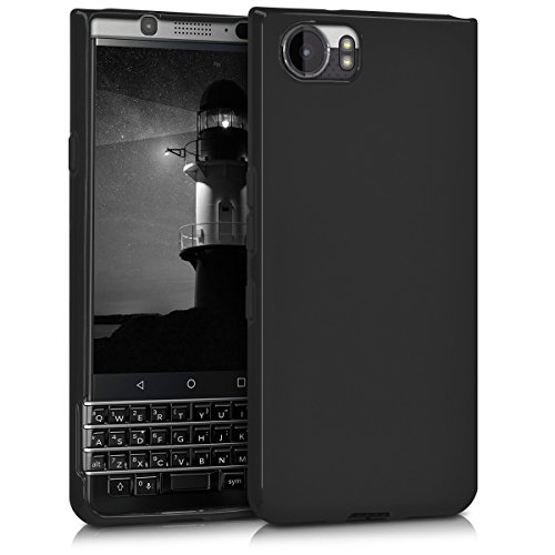 kwmobile Funda compatible con Blackberry KEYone (Key1) - Carcasa de TPU silicona - Protector trasero en negro mate