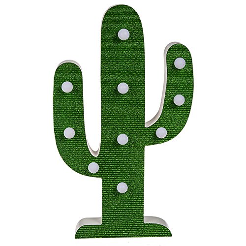 Lámpara de madera, Cactus, con 10 LED