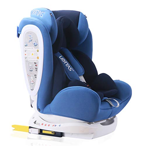 LETTAS Silla de Coche con isofix, Grupos 0+1/2/3 (0-36 kg, 0-12 años)-Azul