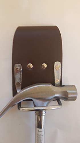 Marrón piel martillo de acero soporte de acero sillín para scafffolding herramienta cinturón
