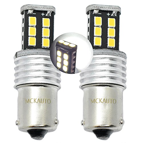 MCK Auto - Reemplazo para P21W 15SMD LED CanBus Conjunto de bombillas blancas de marcha atrás muy claras y sin errores F30 F31