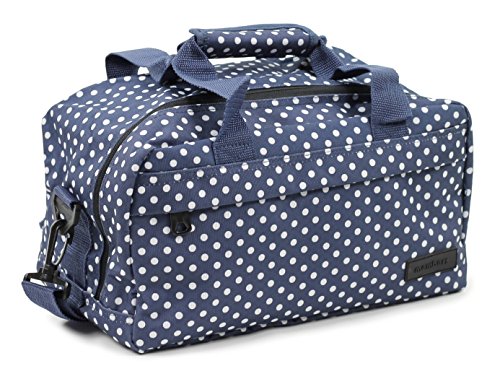 Members Equipaje de mano esencial, compatible con Ryanair Navy & White Polka Dots 35 x 20 x 20 cm - 0.5 kg